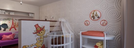 Дизайн однокомнатной квартиры с детской