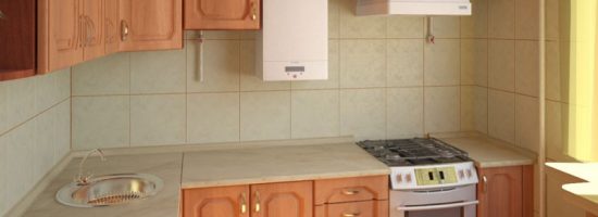 Дизайн кухни в хрущевке с газовой колонкой