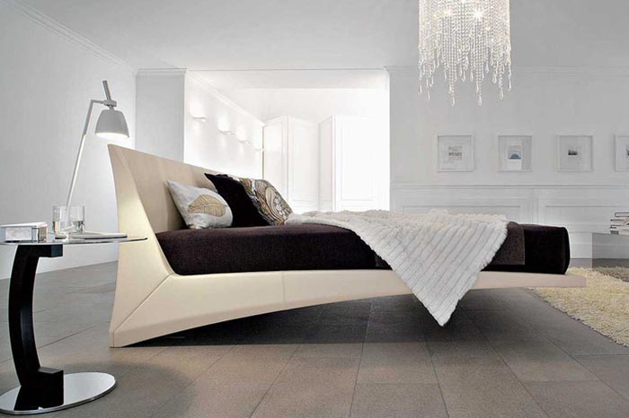Дизайн интерьера спальни в стиле хай тек
