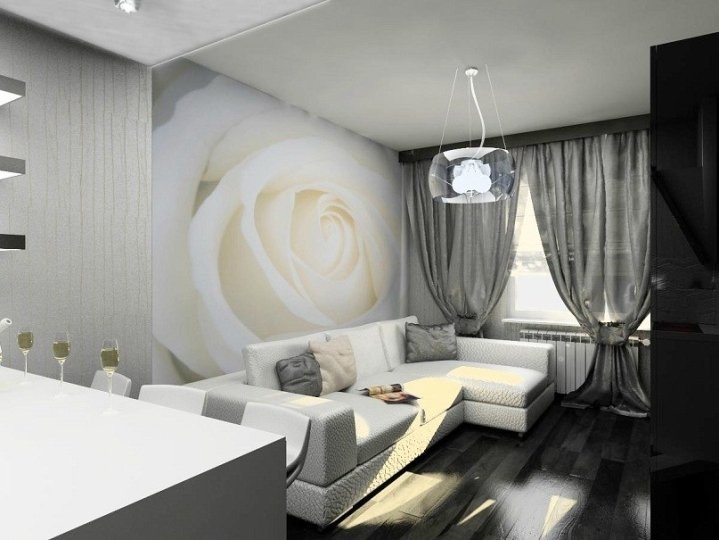 Дизайн квартиры в черно белом цвете