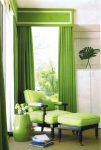 Зелёные шторы с ламбрекеном